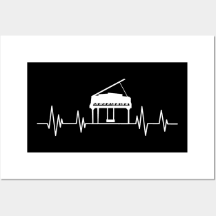 Keyboard Piano  heartbeat Funny Piano Driver , Musical heartbeat Posters and Art